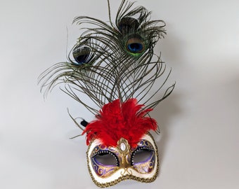 Venetian feather mask peacock