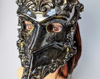 Construction mask - black with gold impact-resistant