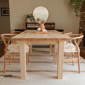 VEGA- Solid Wood Scandinavian Style Farmhouse Dining Table (Made to Order)