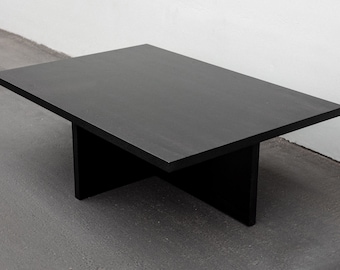 ALBEDO- Solid Wood Rectangular Black Ash Coffee Table (Made to Order)