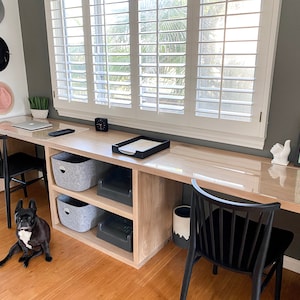 CUSTOM QUOTE - Calypso White Oak Waterfall Desk With Open Storage (Made to Order, Do NOT buy this)!