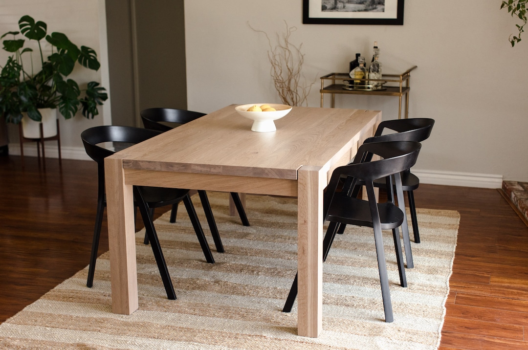 Wood parsons dining table deals