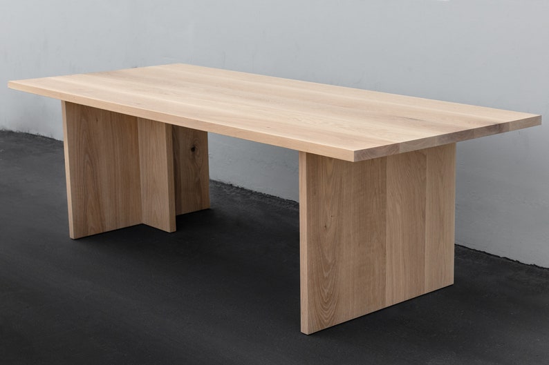 MERIDIAN Solid White Oak Dining Table Made to Order image 1