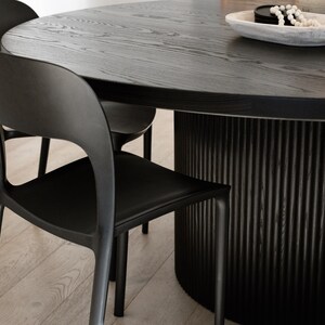 HALO Solid Wood Round Fluted Pedestal Dining Table Made to Order image 2