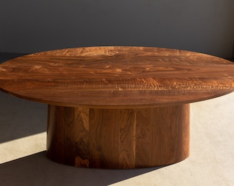 ELLIPSE- Solid Wood Oval Pedestal Dining Table