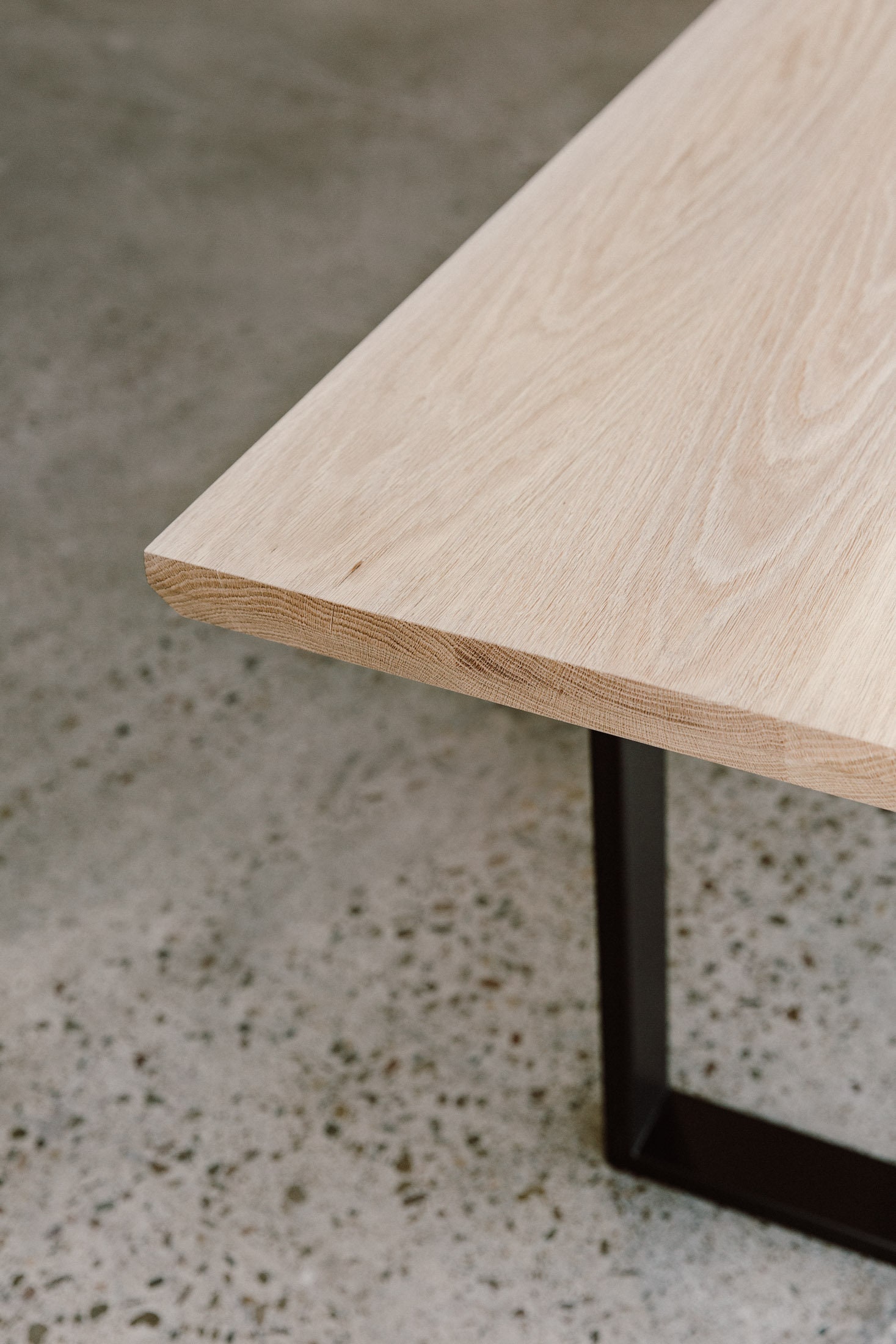 SIRIUS Solid White Oak Dining Table With Black Steel - Etsy