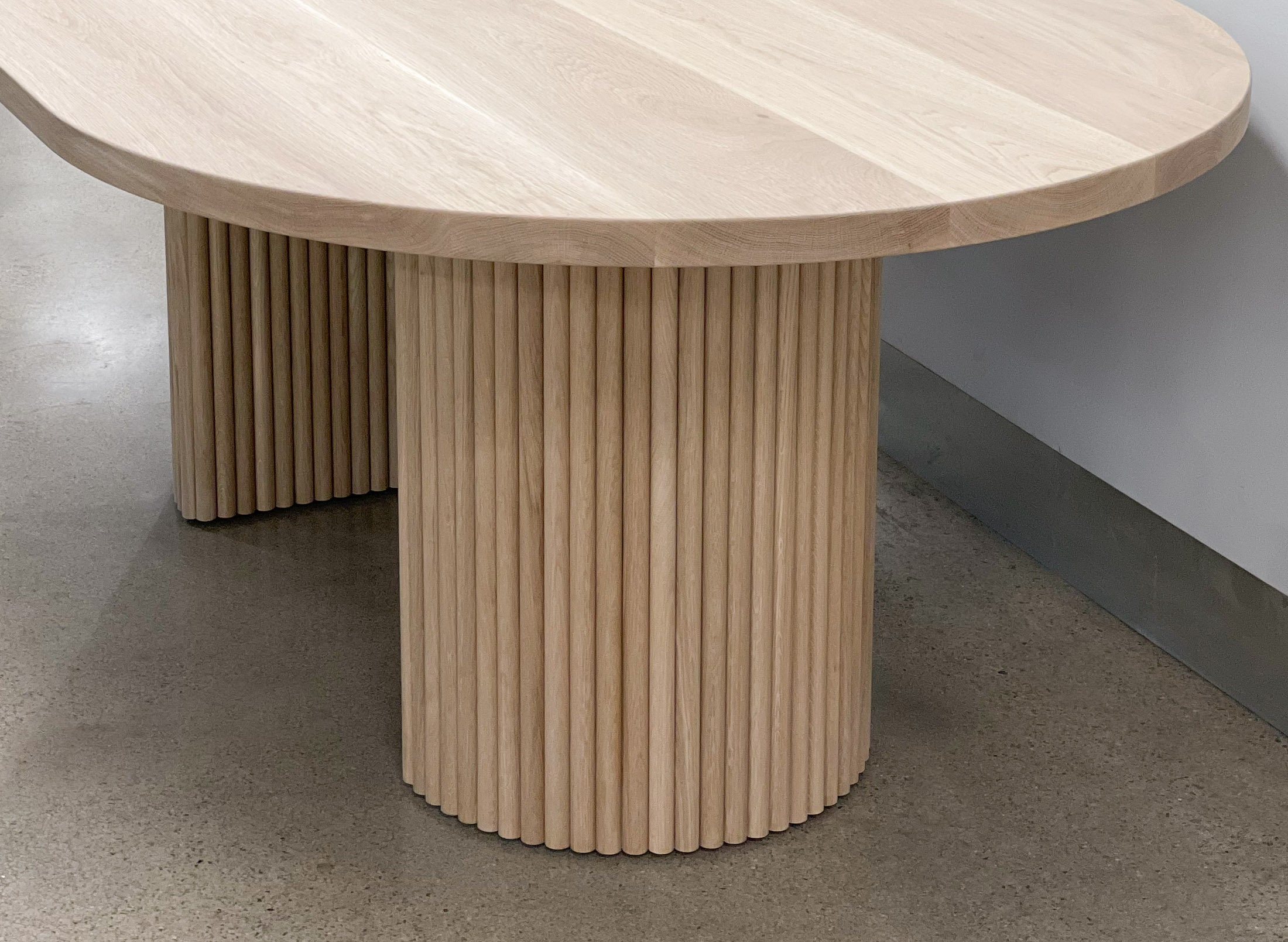 AURA Solid Wood Pill Shaped Dining Table With Fluted/tambour Etsy