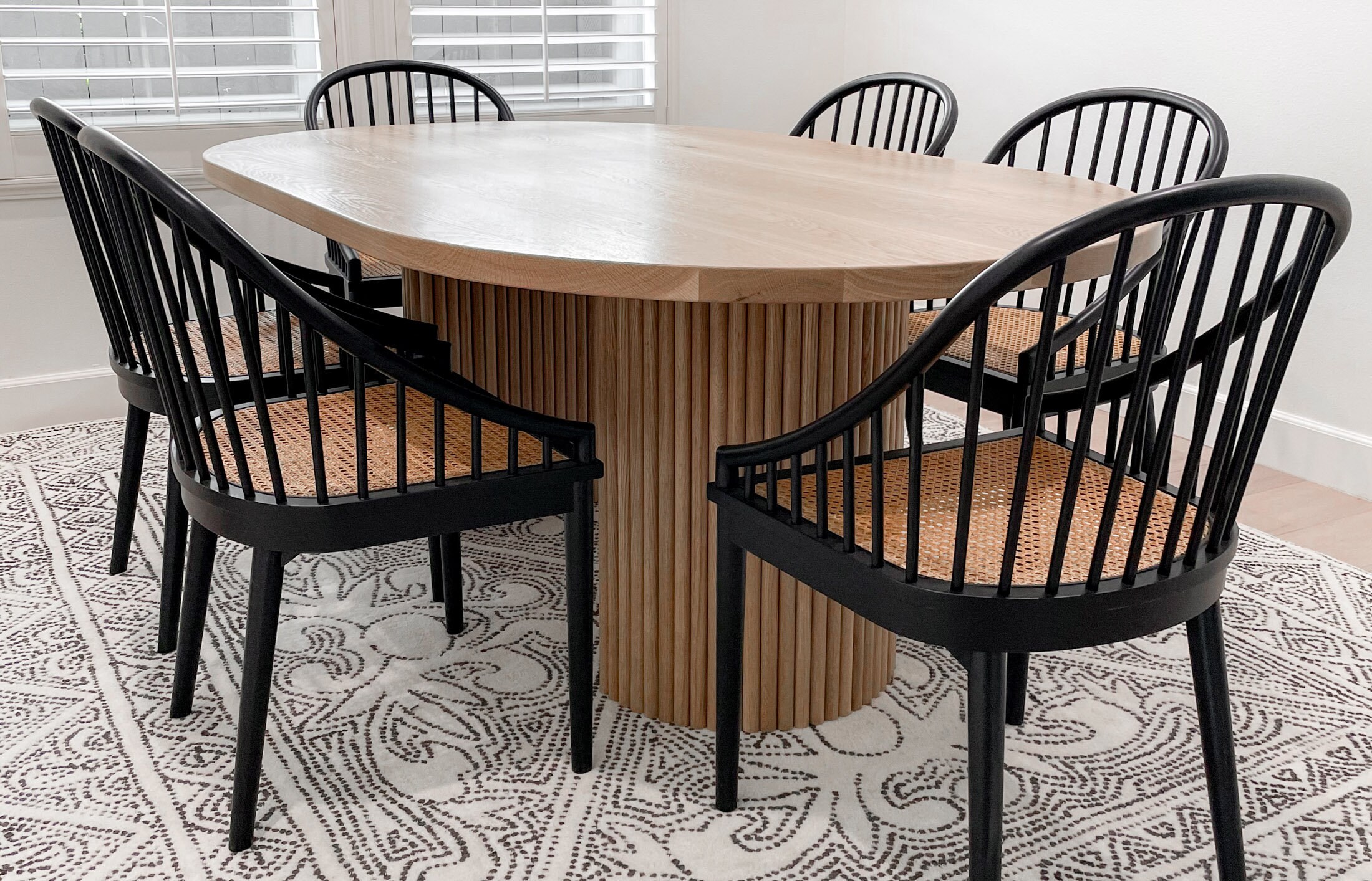 AURA Solid Wood Pill Shaped Dining Table With Fluted/tambour Etsy