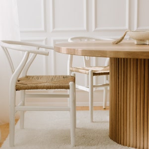 HALO Solid Wood Round Fluted Pedestal Dining Table Made to Order image 2