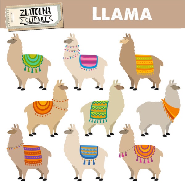 Llama Clip Art Llama clipart Alpaca clipart Cute Llamas clip art Llama graphics Alpaca clip art Boho Aztec peruvian Peru Digital Llama