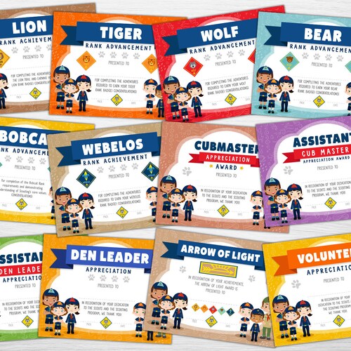 Scout Rank Achievement Pack 12 Printable Boys & Girls Scout - Etsy