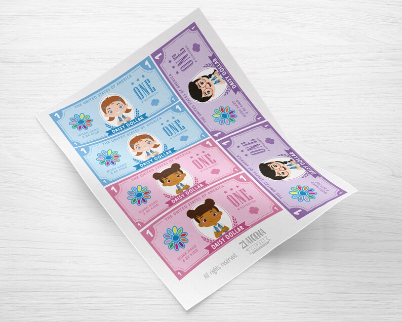 Girl Scout Daisy Dollars Printable Scout Money Digital Girl | Etsy ...
