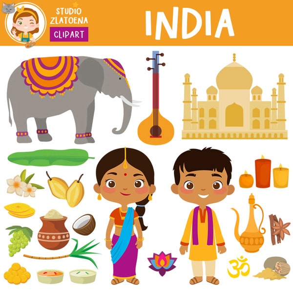 India clipart India digital art Diwali graphics Taj Mahal Pongal Festival clipart Incredible India digital clip art Sitra Elephant Mumbai