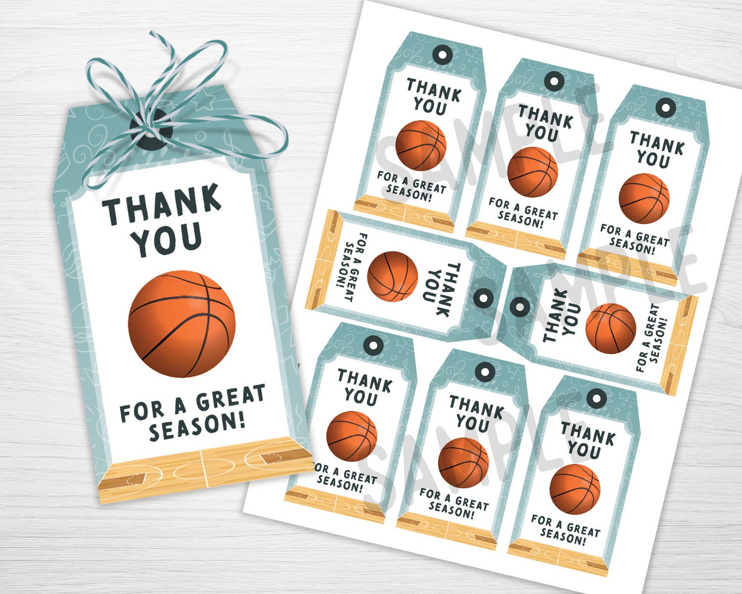 Basketball Thank You for a Great Season Printable Tag Thank - Etsy