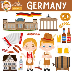 OktoberFest Clip Art Bier ClipArt Deutschland Clipart Oktoberfest Grafik Bratwurst Wurst Brezel Clipart Fest Clipart Bierflaschen