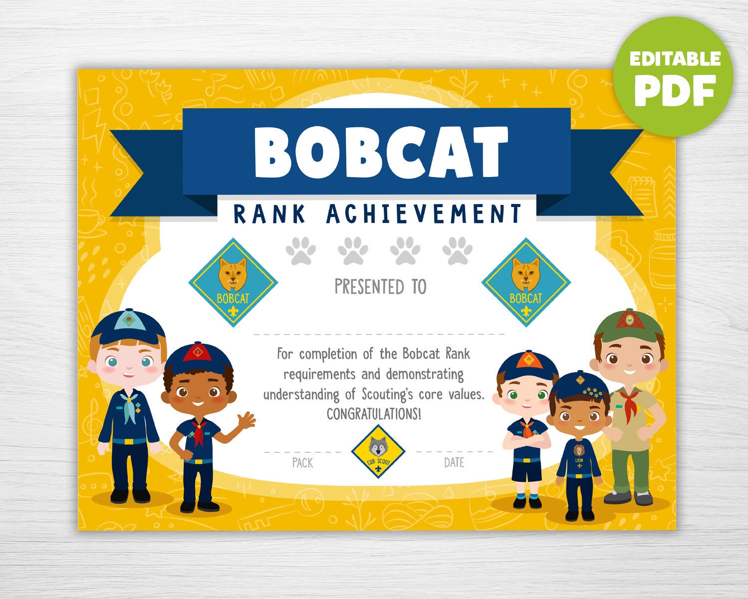 Cub Scout Bobcat Printable Etsy cub-scout-bobcat-printable-etsy