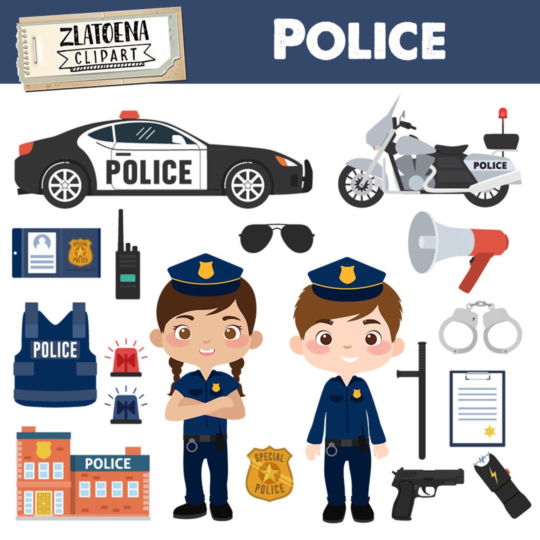 Kleine Polizei ClipArt Polizei Clipart Polizei Grafiken - Etsy.de