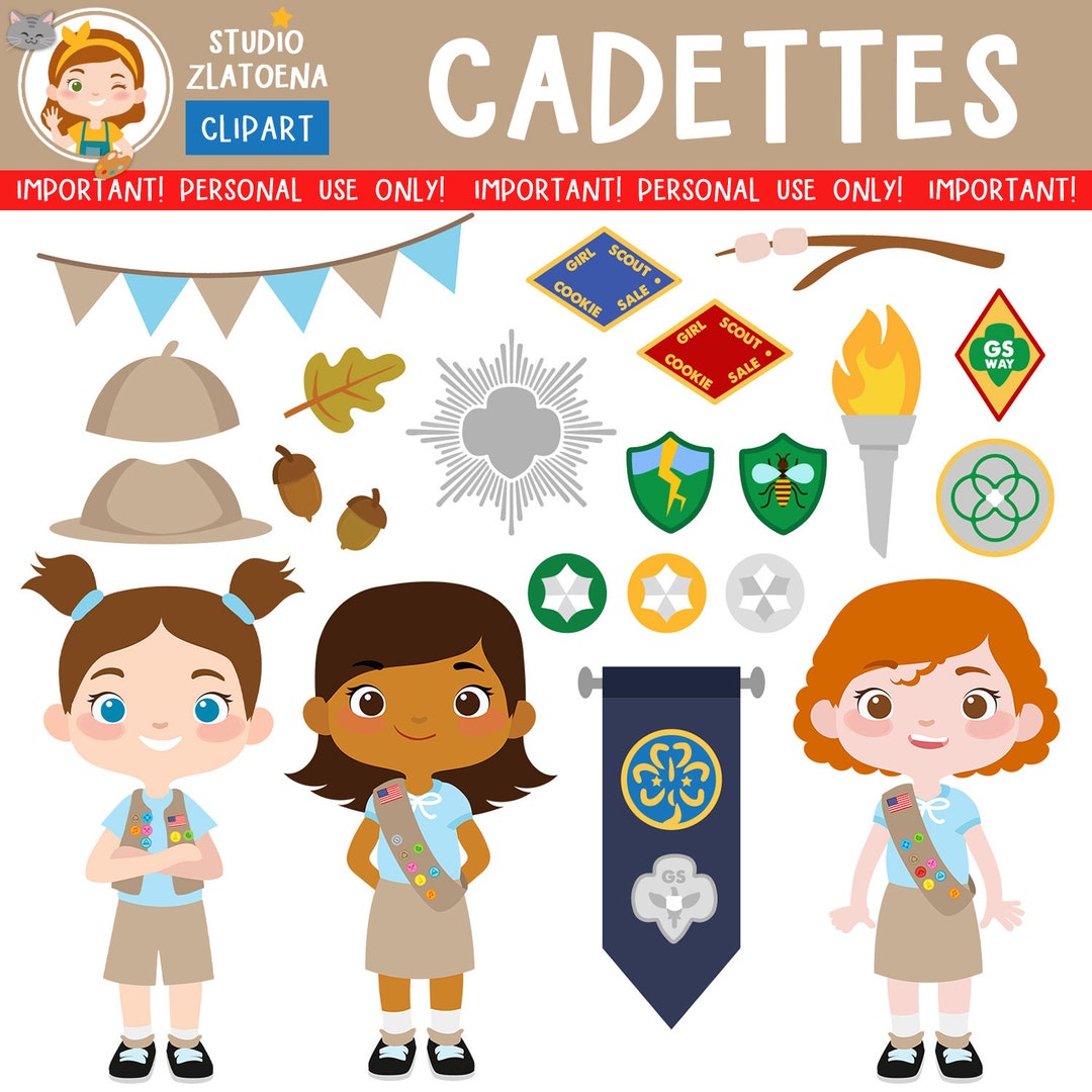 Cadettes Clip Art Scout Girl Clip Art Camping Digital Kids Camping ...