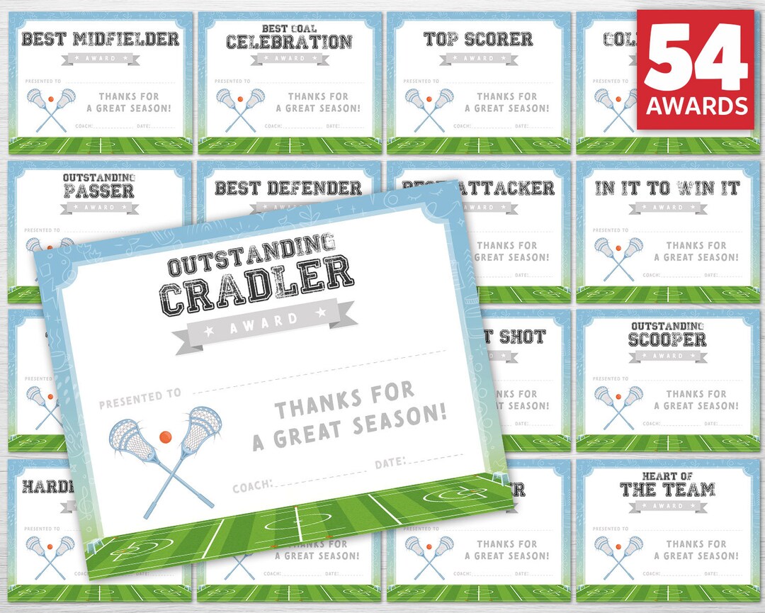 Editable Lacrosse Award Certificates Award Ceremony Etsy