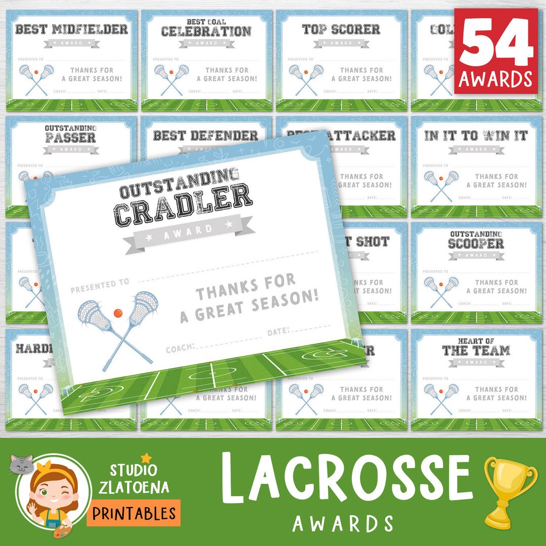 Editable Lacrosse Award Certificates, Award Ceremony Certificates