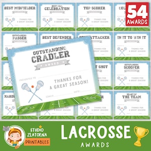 Bearbeitbare Lacrosse-Preiszertifikate, Preiszeremonie-Zertifikate, druckbare Lacrosse-Preise für das Saisonende, Sportteampreise