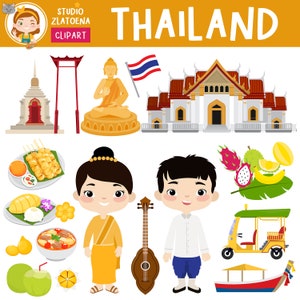 Thailand Clipart: Travel, Culture & Landmarks (Digital Download)