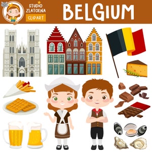 Belgique clip art Belgique clipart chocolat clipart Gent Bruxelles Europe clipart Gauda fromage graphiques fête de voyage européenne gaufre clipart