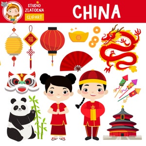 Chinese clipart Asian clip art Chinese princess clipart Lantern Fireworks Panda Chinese dragon clipart Chinese fan China graphics