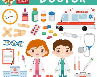 Medical Clipart: Doctor, Nurse, Hospital Graphics (Digital Clip Art)