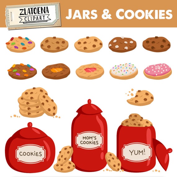 Cookie Jar With Cookies Clip Art Bakery Clip Art Sweets Clipart Cookie  Graphics Treats Yum Cookies Clipart Set -  Israel