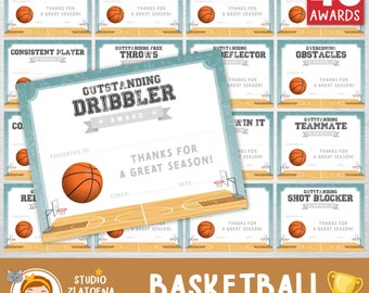 Editable Basketball Award Certificates, Award Ceremony Certificates, Printable End of season Basketball awards, Participation Award, Coach