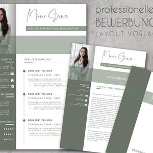 Resume Template, Professional Resume Template for Word & Pages, Simple, Layout, Design, CV Template, Instant Download German green