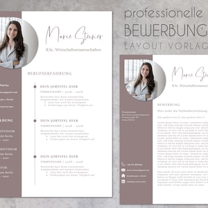 Resume template, professional resume template for Word and Pages, modern simple, layout CV template, instant download German oldrose