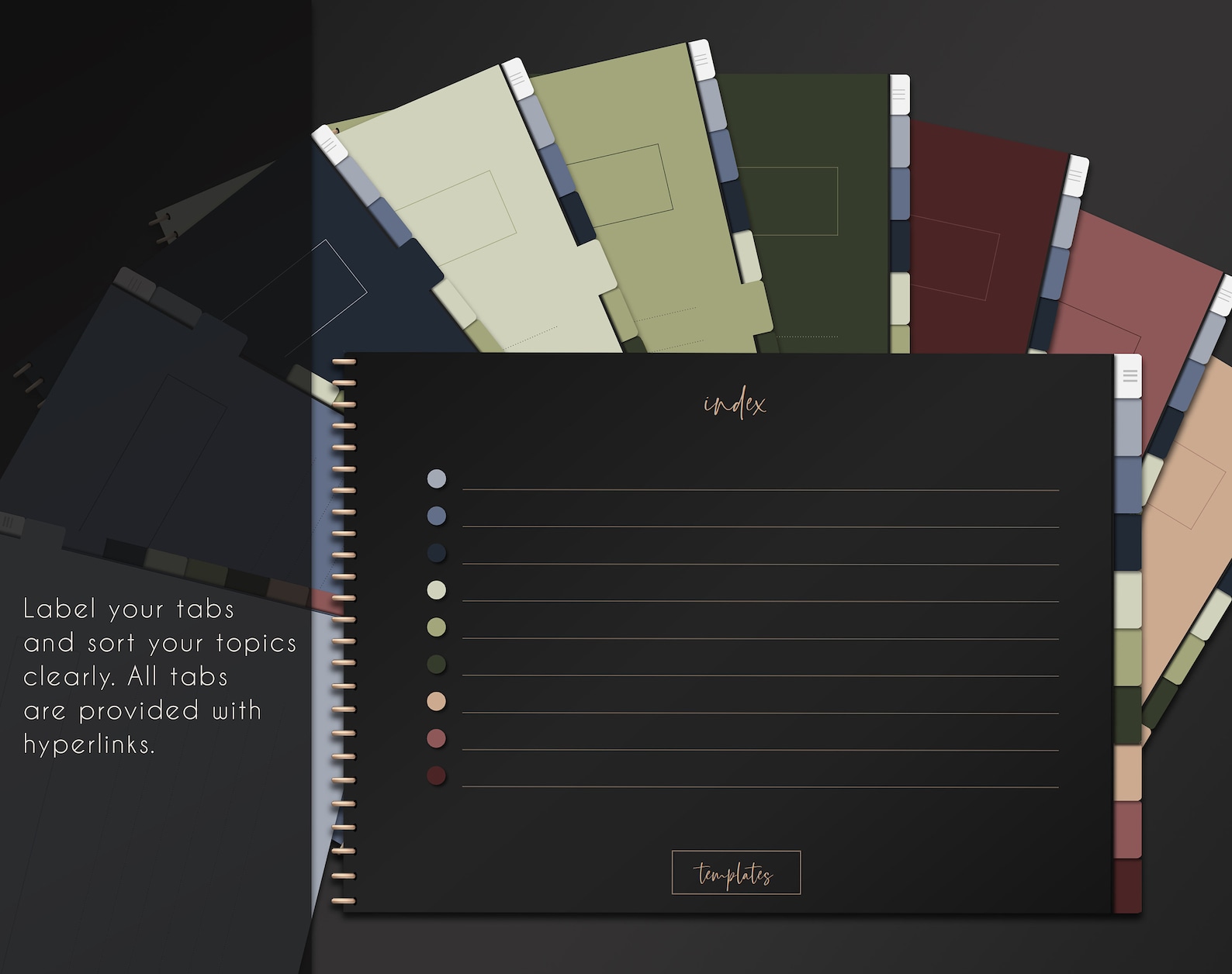 Digital Notebook Landscape Format | Goodnotes Notability Premium | Dark ...