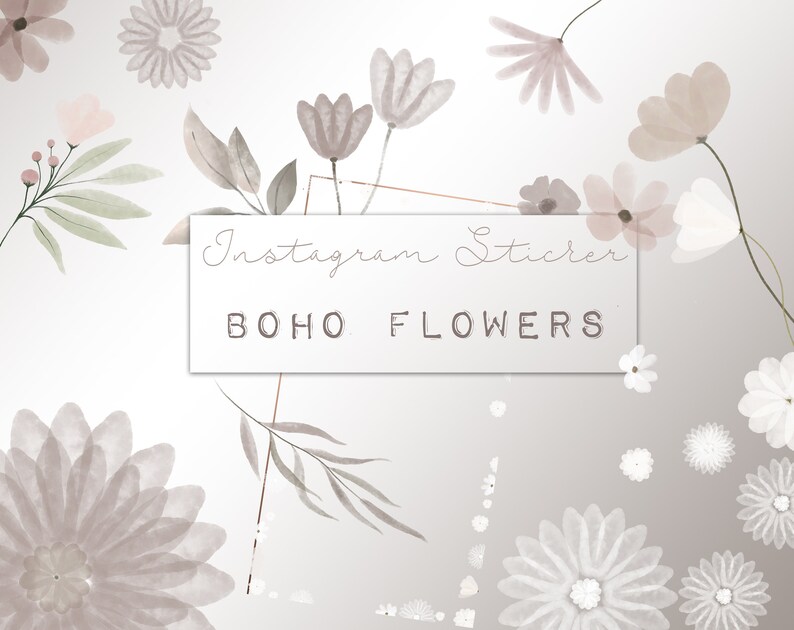 Instagram Story Sticker Flowers Fine Line Botanicals | Spring | Nude ...