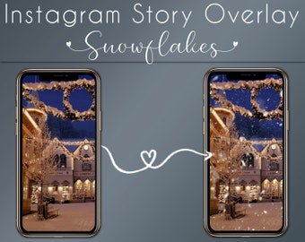 Instagram Story Overlay Snowflakes | Instagram Background | Instagram sticker Snow Christmas Winter