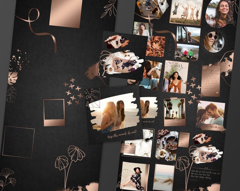 Puede incluir: Un collage de im&aacute;genes con un tema de oro rosa. Las im&aacute;genes incluyen personas, naturaleza y texto. El texto incluye las frases "Keep this moment it is real!" y "Like you have never felt the money can flow the steady way".