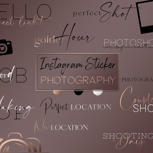 Instagram Sticker Photography rosegold 70+ | Portraits | Story Sticker | Clipart | Exposure | Model | Instagram Elements | Preset