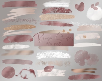60+ Brush Strokes - Instagram Story Stickers - Planner Stickers - metallic - Digital png jpeg - Clipart- brush strokes glitter