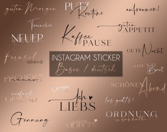 Instagram Story Sticker Basics German rose gold Weekdays | Basic | daily | starter | Weekdays, modern, font, Words, German