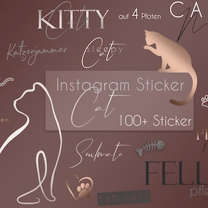 100+ Instagram Sticker Cat | rose gold | Pets | Story Sticker | Clipart | Catfluencer | Catmum | Instagram Elements | Sticker