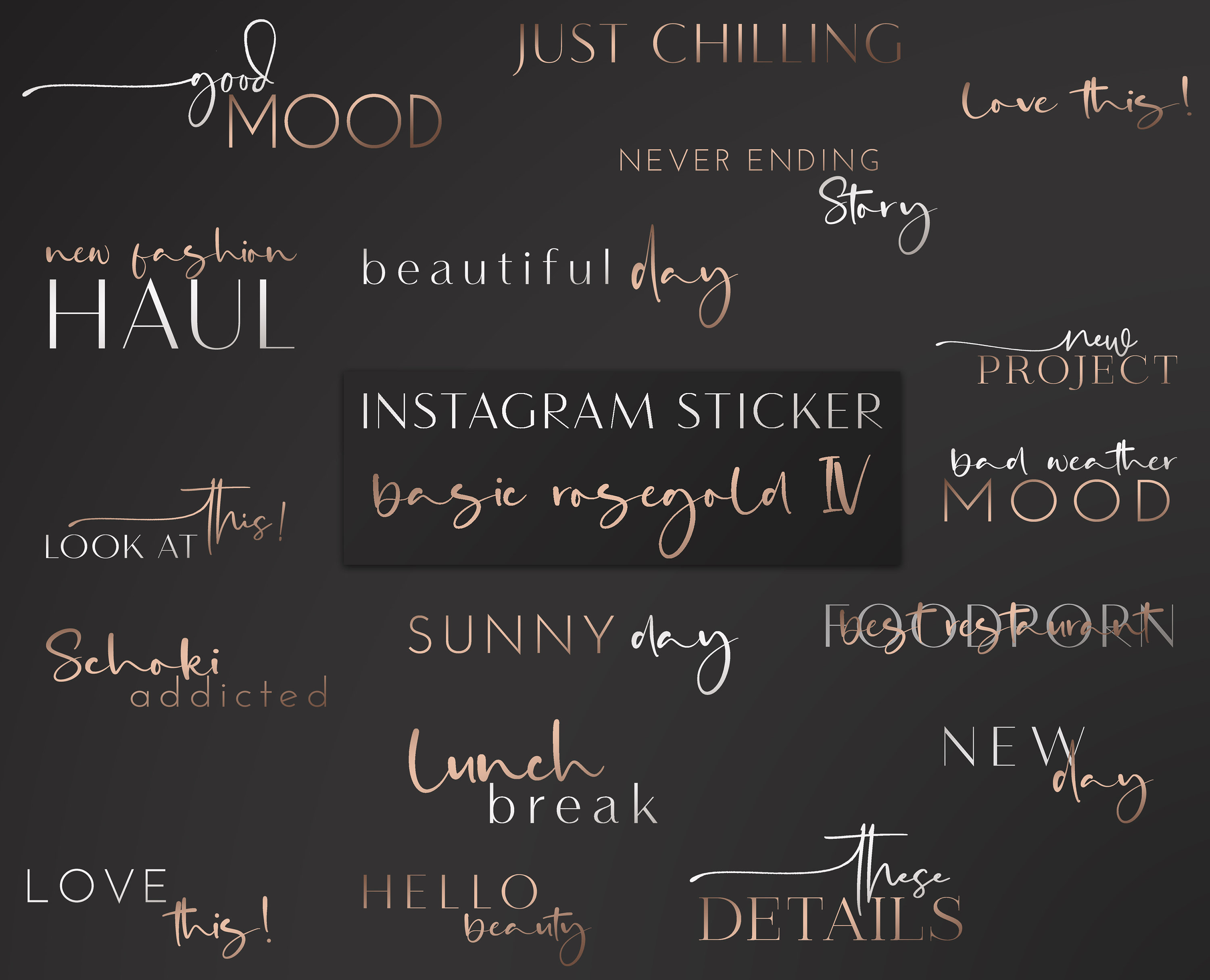 Instagram Story Sticker Basics Rosegold IV | Basic | Daily | Starter ...