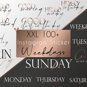 100+ XXL Weekdays Instagram sticker premium rosegold | Basic | daily | starter | Weekdays