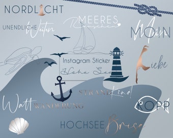 High seas | Sea Instagram Story sticker | North Sea Baltic Sea | Nautic| Instagram story stickers | Summer | Beach | Cruise | Holiday 130+