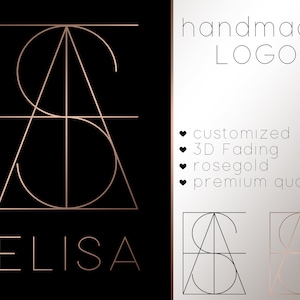 Custom logo name logo rose gold digital file monogram | Letter monogram | Minimalist | Tattoo | Idea design | Fine