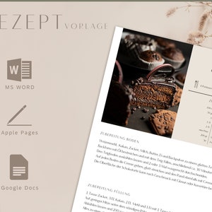 Receptsjabloon MS Word, Apple-pagina, modern eenvoudig bewerkbaar