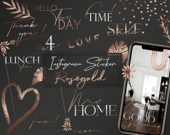 150+ Roségold Instagram sticker | Bohostyle | Tropical | Instagram story stickers | Sommer | Beach | Vacation | Fashion | Basic | Clipart