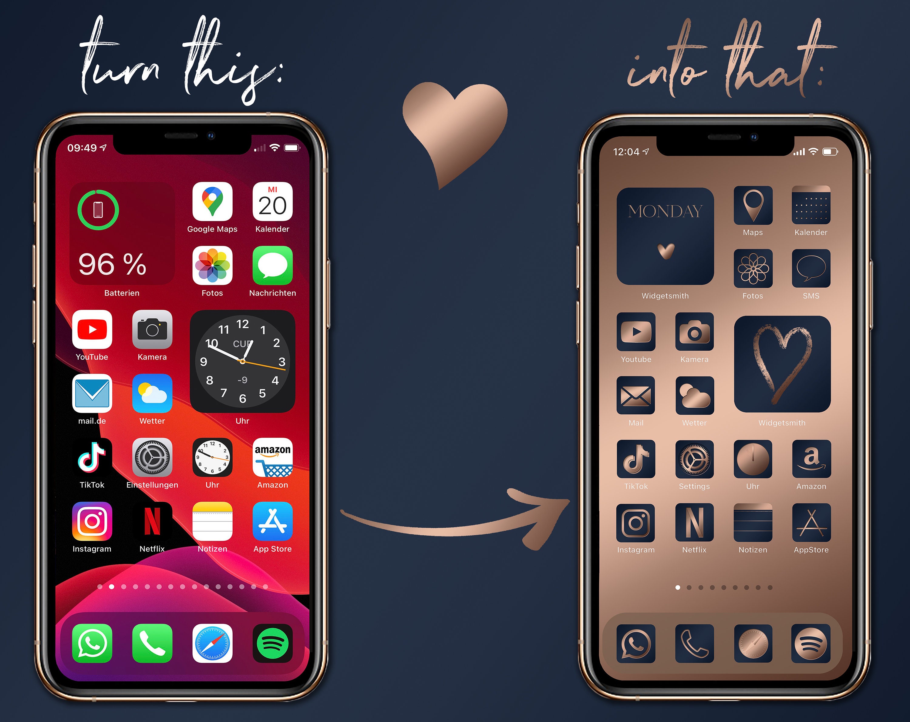 App Icons blue & light gold 200 Premium Iphone Apple and Etsy.de