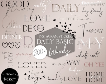 300+ Instagram Story Sticker Daily Basic XXL | Blogger | Starter | Words | Schriftzüge | Spring | Home | love | story valentine
