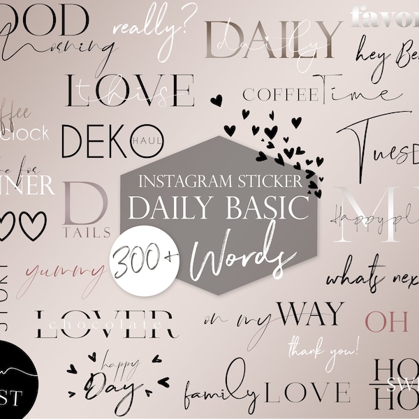 300+ Instagram Story Sticker Daily Basic XXL | Blogger | Starter | Words | Schriftzüge | Spring | Home | love | story valentine